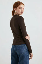 Stretchjersey Top Dames | Lange Mouwen Aansluitend - Miss Madera MIS-HPBPMQ