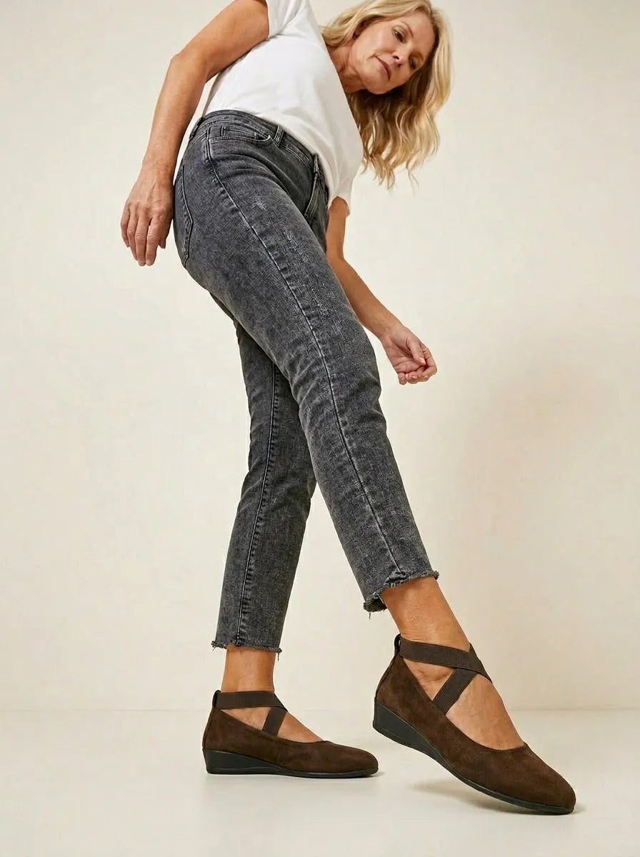 Suède Wedges Dames | Sleehak Instapper Tijdloos - Miss Madera MIS-B4E22A