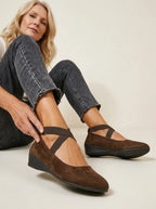 Suède Wedges Dames | Sleehak Instapper Tijdloos - Miss Madera MIS-B4E22A
