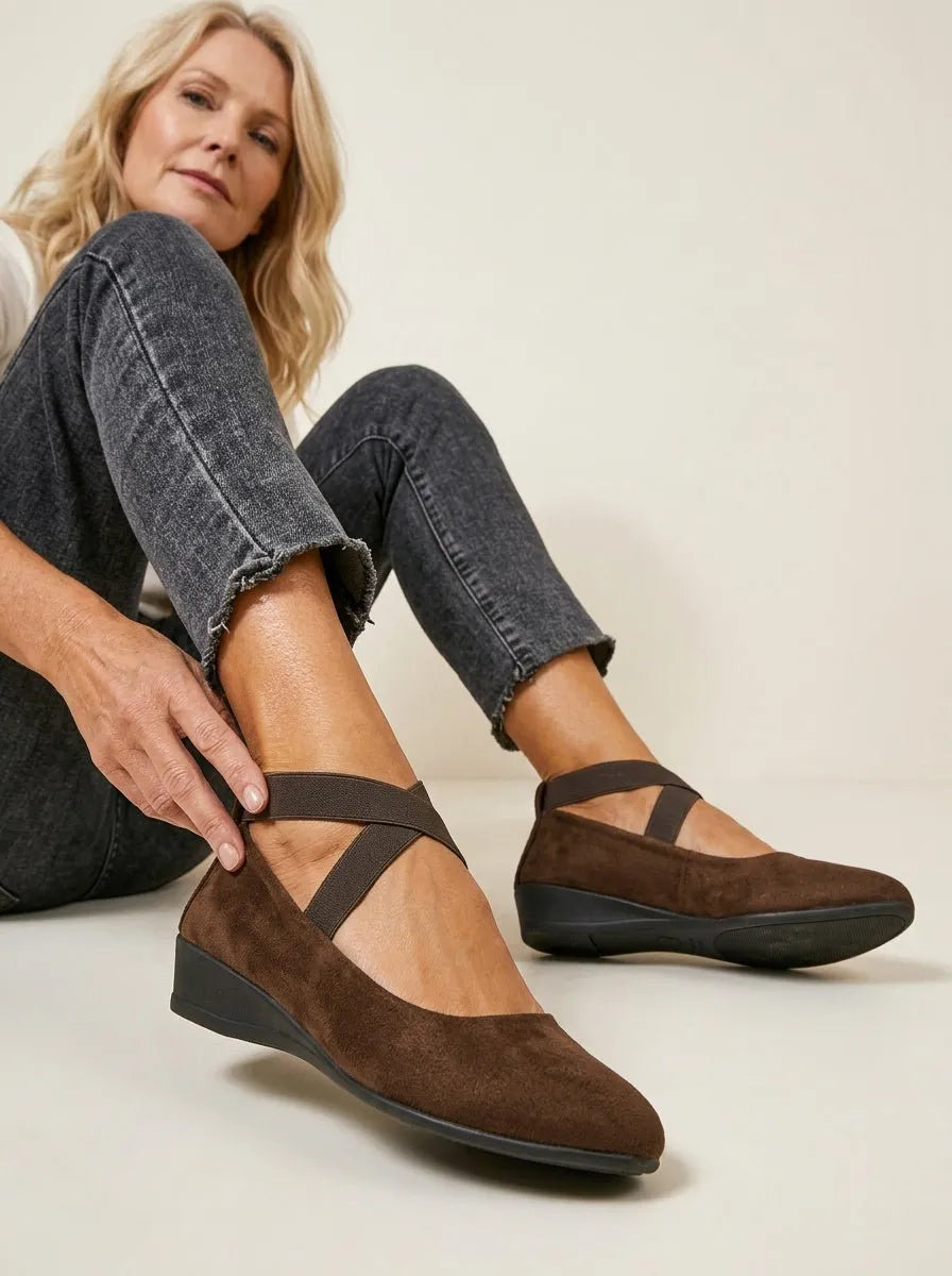 Suède Wedges Dames | Sleehak Instapper Tijdloos - Miss Madera MIS-B4E22A