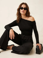 Top met asymmetrische hals en stretch - Miss Madera MIS-EC79F2