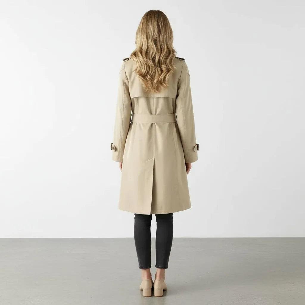 Trenchcoat Dames | A-lijn Pofschouders Katoenmix - Miss Madera MIS-KOHI9S