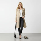 Trenchcoat Dames | A-lijn Pofschouders Katoenmix - Miss Madera MIS-KOHI9S