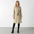 Trenchcoat Dames | A - lijn Pofschouders Katoenmix - Miss Madera