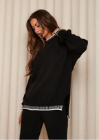 Tweedelige Set Dames Splittrui Relaxed Fit – Co-ord Set