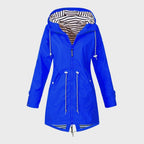 Regenjas Dames Lang Waterdicht Getailleerd met Capuchon