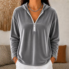 Miss | Hoodie Dames Kwartrits Relaxed Fit Heuplengte