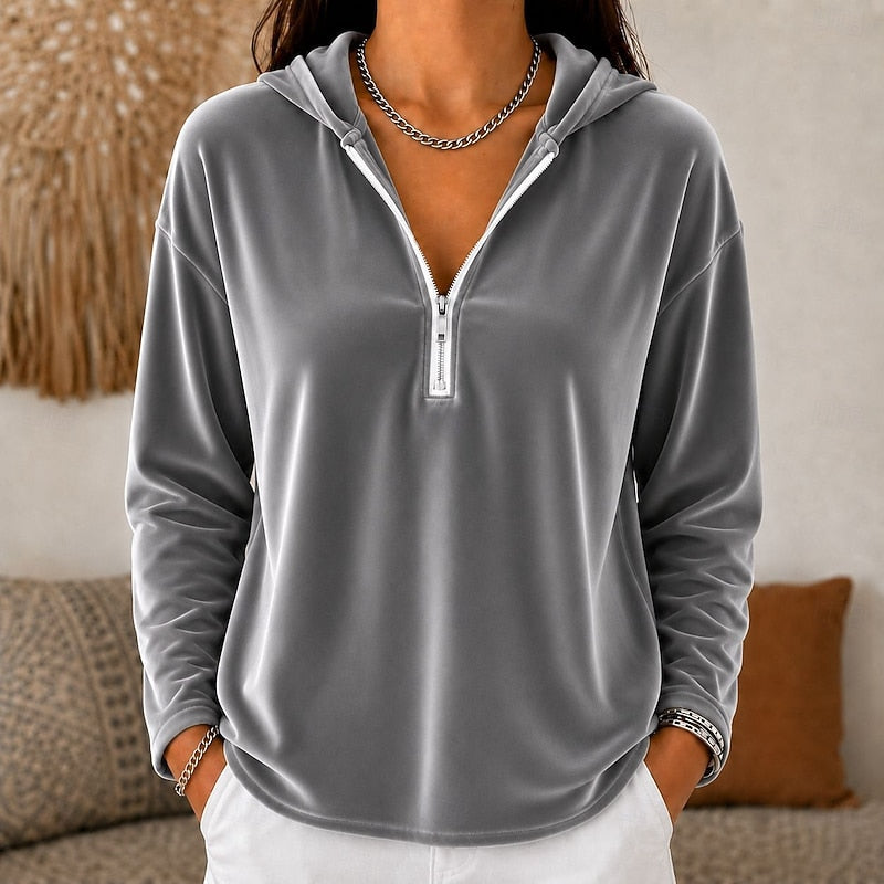 Miss | Hoodie Dames Kwartrits Relaxed Fit Heuplengte