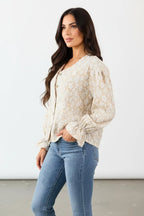 Viscose Blouse Dames | Pofmouwen Gerimpelde Manchetten - Miss Madera MIS-XSUN50