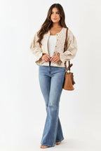 Viscose Blouse Dames | Pofmouwen Gerimpelde Manchetten - Miss Madera MIS-XSUN50