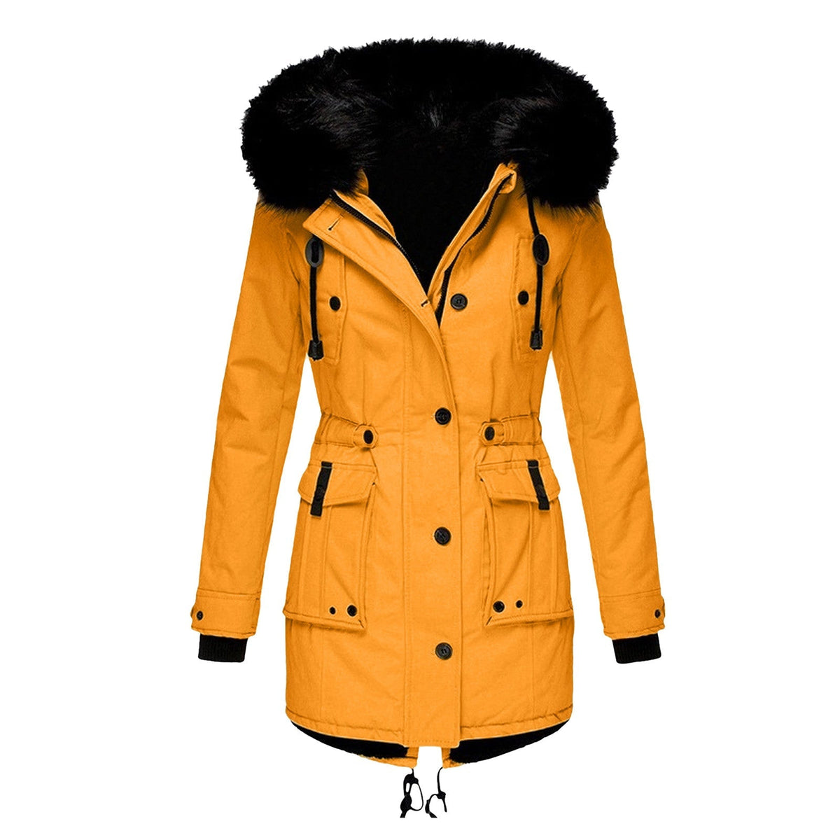 Miss | Jurk Dames Parka-stijl Capuchon Knopen Zakken