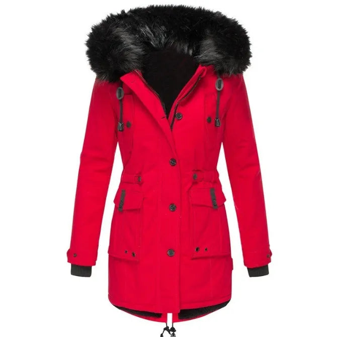 Miss | Jurk Dames Parka-stijl Capuchon Knopen Zakken