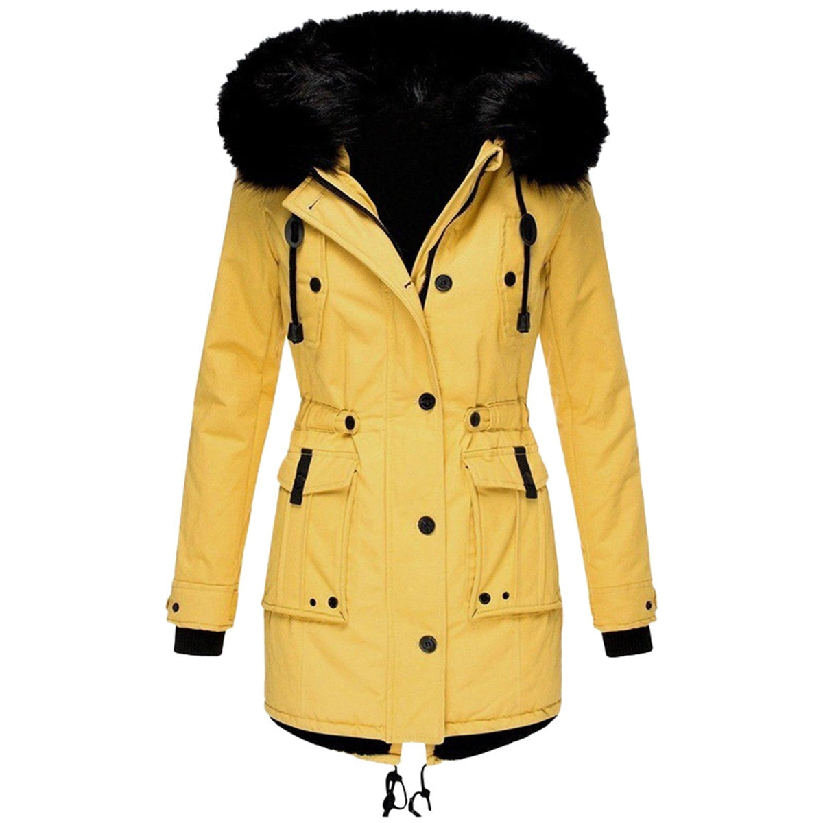 Miss | Jurk Dames Parka-stijl Capuchon Knopen Zakken