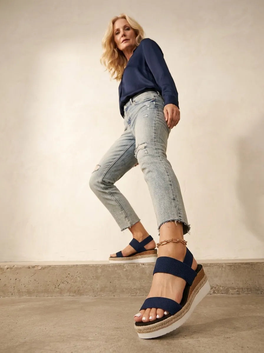 Wedgesandalen elastische band - Miss Madera MIS-E42417