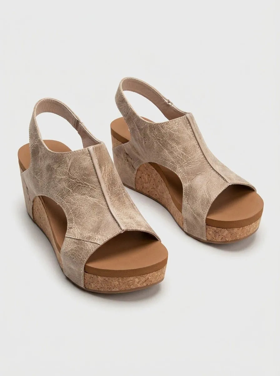 Wedgesandalen versleten textuur - Miss Madera MIS-880FCC