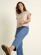 Wide Leg Broek Blauw Cropped - Miss Madera MIS-6896F9