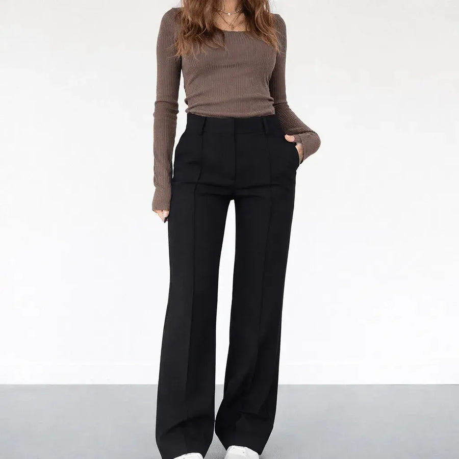 Wide Leg Broek Polyestermix - Miss Madera