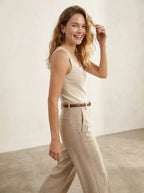 Wide Leg Broek met hoge taille en riem - Miss Madera MIS-86E61B