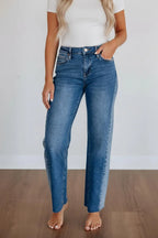 Wide-Leg Jeans Dames | Denim Ruwe Zoom Stretch - Miss Madera MIS-CEXX94
