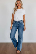 Wide-Leg Jeans Dames | Denim Ruwe Zoom Stretch - Miss Madera MIS-CEXX94