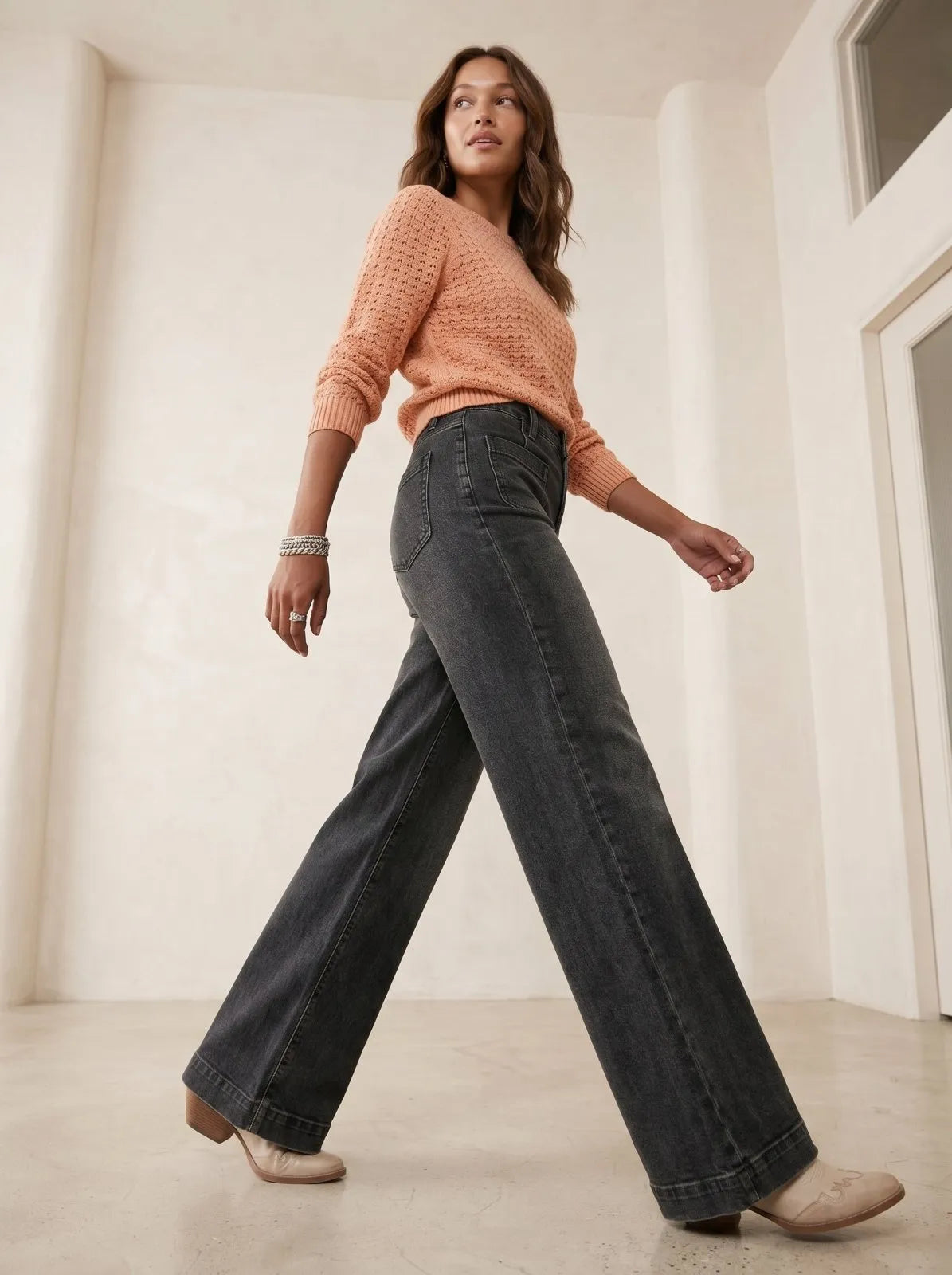 Wide Leg jenas met hoge taille - Miss Madera MIS-12C6A9