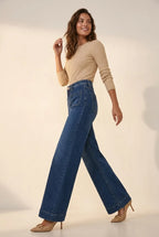 Wide-leg retro jeans met opgestikte zakken - Miss Madera MIS-52C3FA