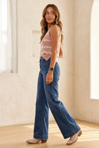 Wide-leg retro jeans met opgestikte zakken - Miss Madera MIS-52C3FA