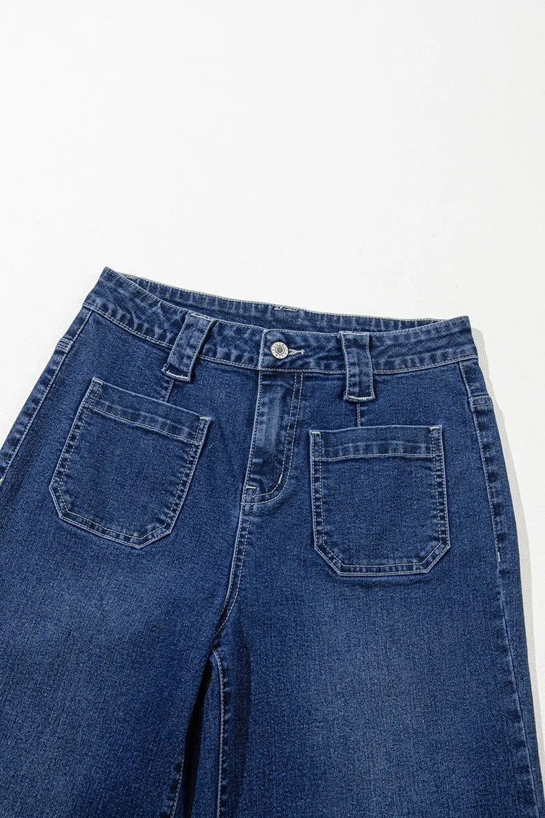 Wide-leg retro jeans met opgestikte zakken - Miss Madera MIS-52C3FA