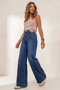Wide-leg retro jeans met opgestikte zakken - Miss Madera MIS-F8889C