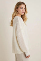 Wol Kasjmier Trui Dames | Bootnek Oversized Gebreid - Miss Madera MIS-TPPBJZ