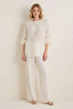Wol Kasjmier Trui Dames | Bootnek Oversized Gebreid - Miss Madera MIS-TPPBJZ