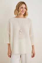 Wol Kasjmier Trui Dames | Bootnek Oversized Gebreid - Miss Madera MIS-TPPBJZ