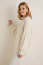 Wol Kasjmier Trui Dames | Bootnek Oversized Gebreid - Miss Madera MIS-TPPBJZ