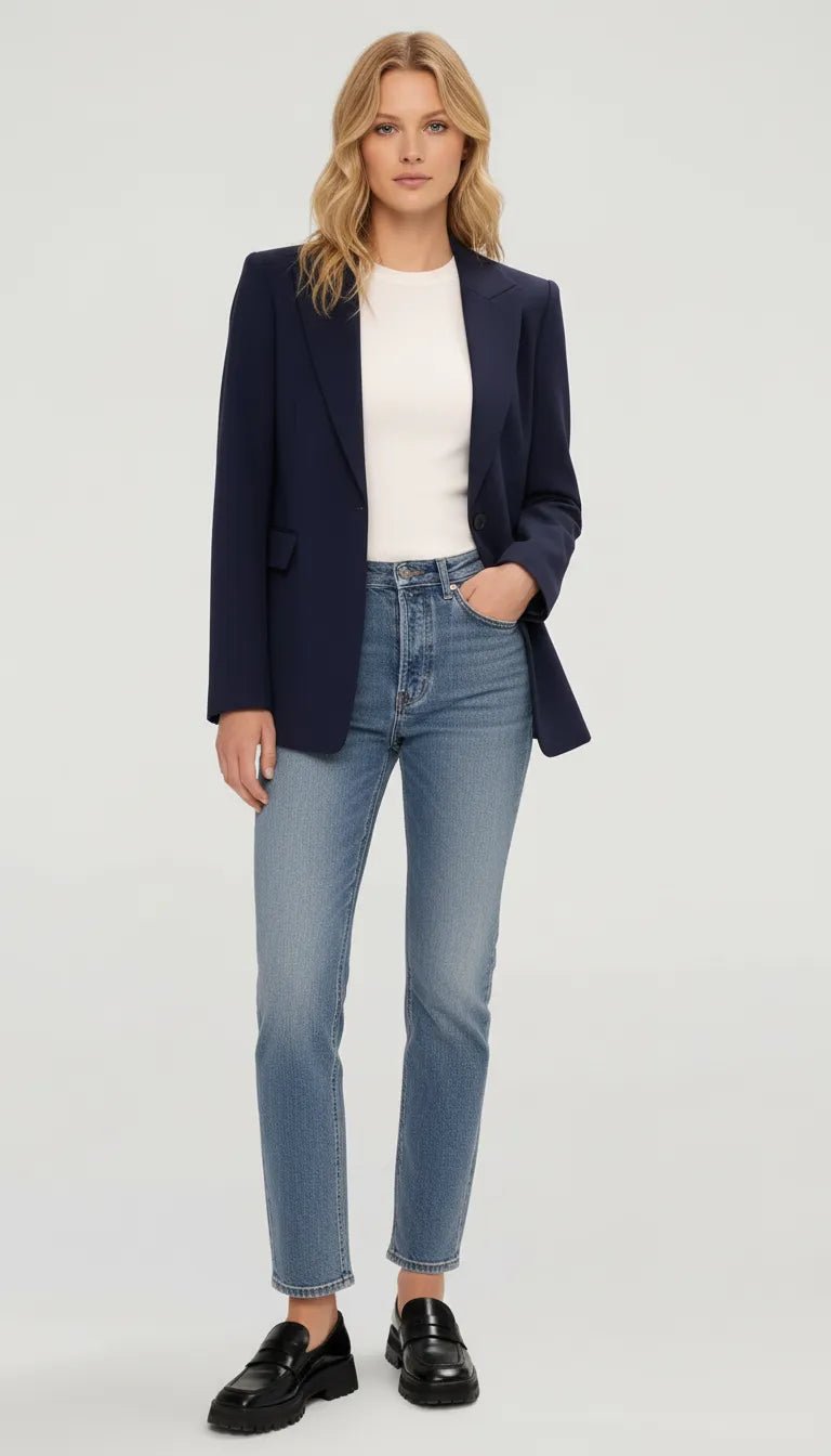 Wollen Blazer Dames | Getailleerd Enkele Knoop - Miss Madera MIS-33K57J