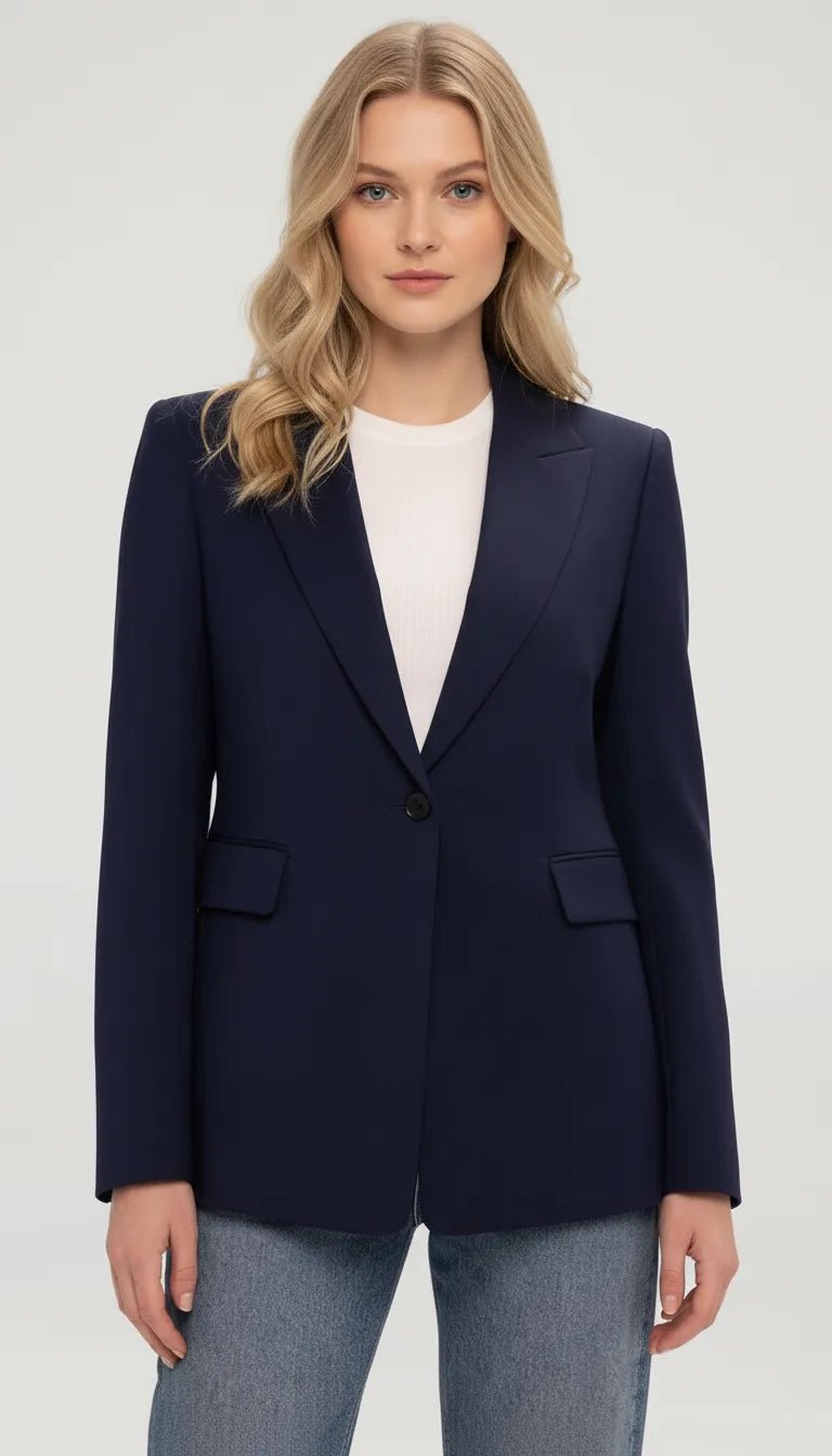 Wollen Blazer Dames | Getailleerd Enkele Knoop - Miss Madera MIS-33K57J
