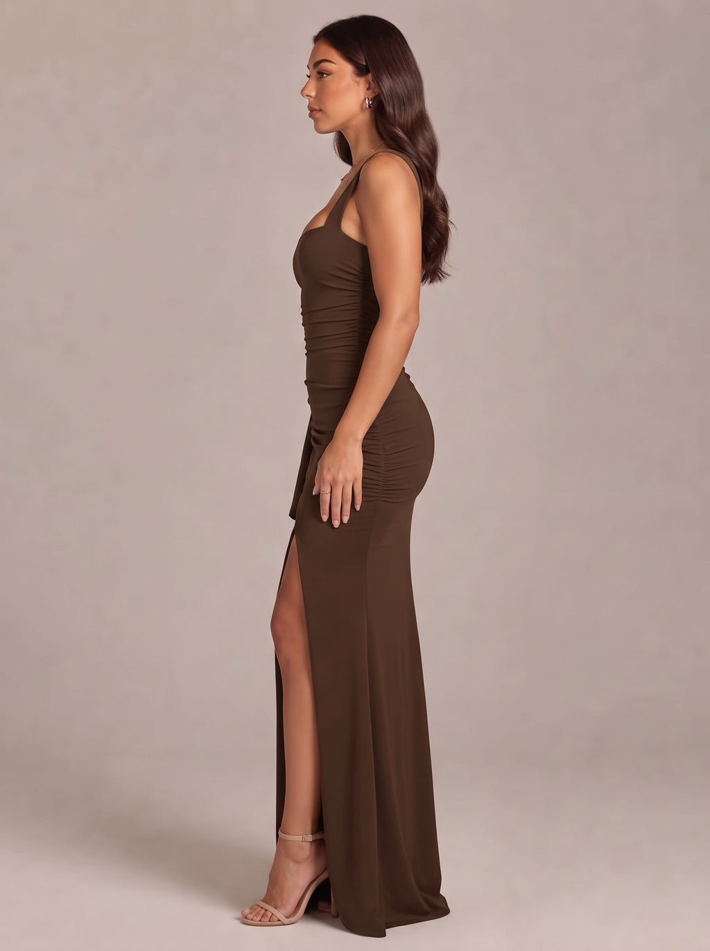 Jurk Dames Strapless Maxi Hoge Split