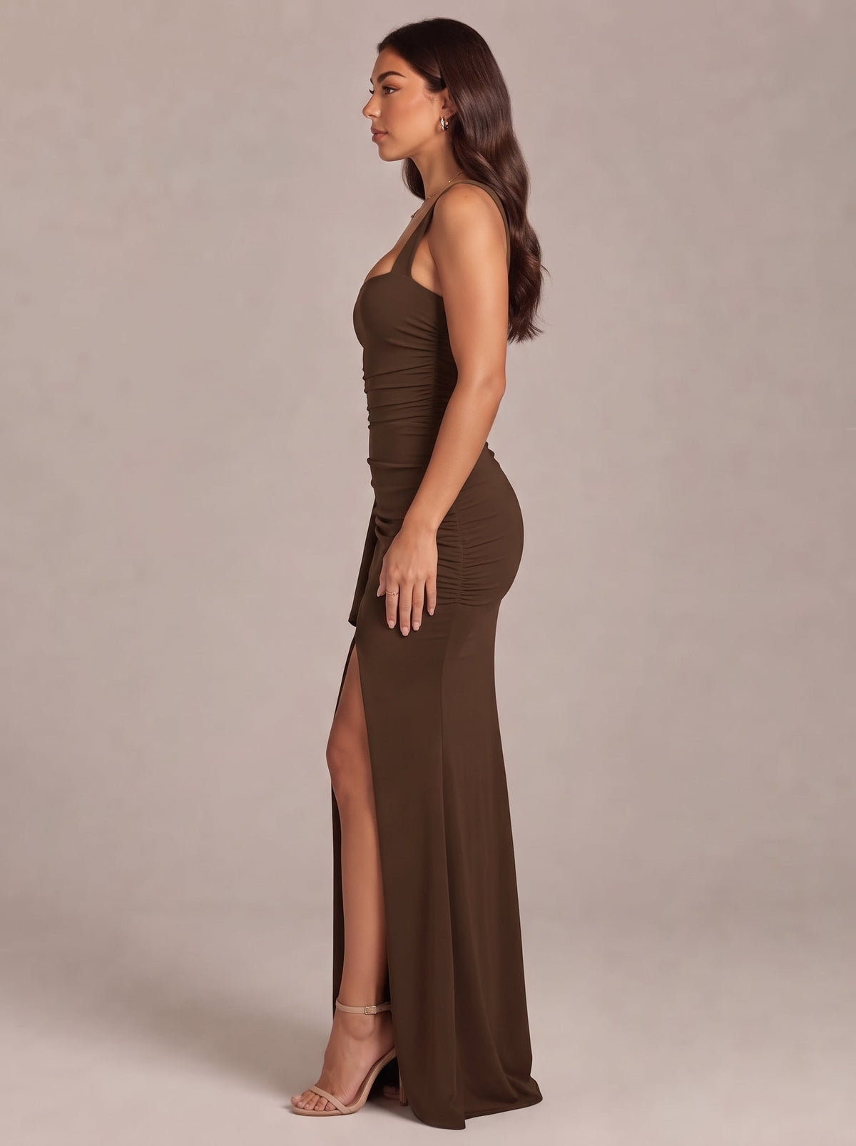 Jurk Dames Strapless Maxi Hoge Split