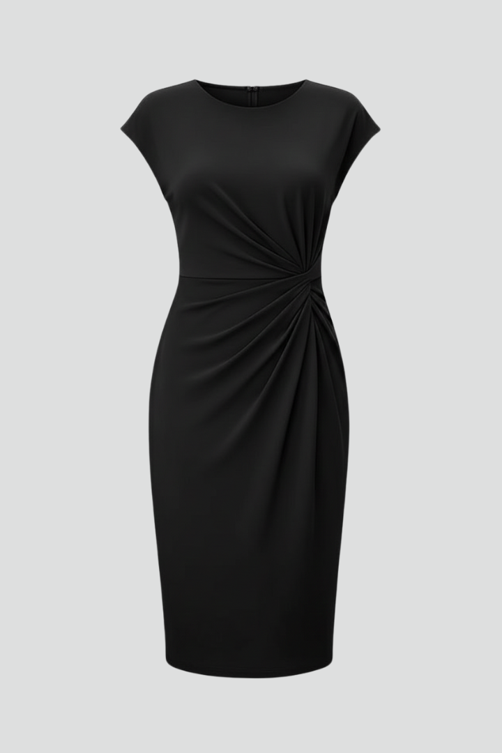Miss | Jurk Dames Midi Ronde Hals Taille Ruches - Mix