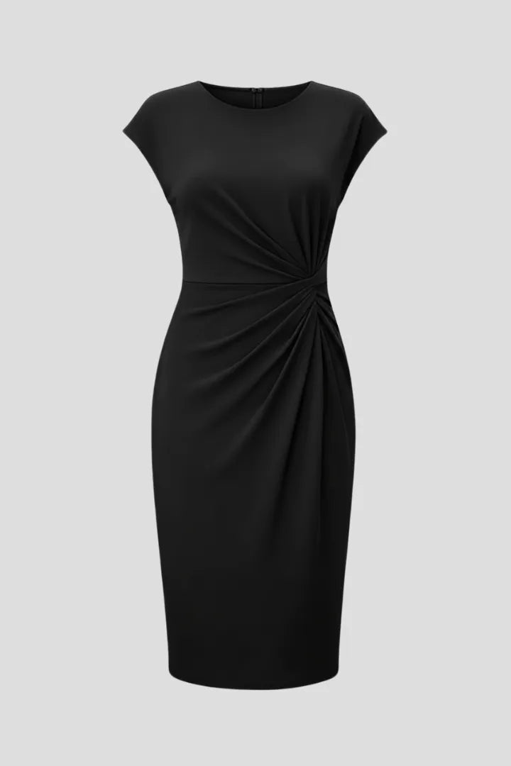 Miss | Jurk Dames Kniehoogte Gesmockte Taille Cap Mouwen