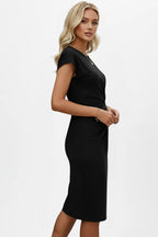 Miss | Jurk Dames Kniehoogte Gesmockte Taille Cap Mouwen