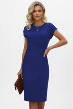 Miss | Jurk Dames Midi Ronde Hals Taille Ruches - Mix
