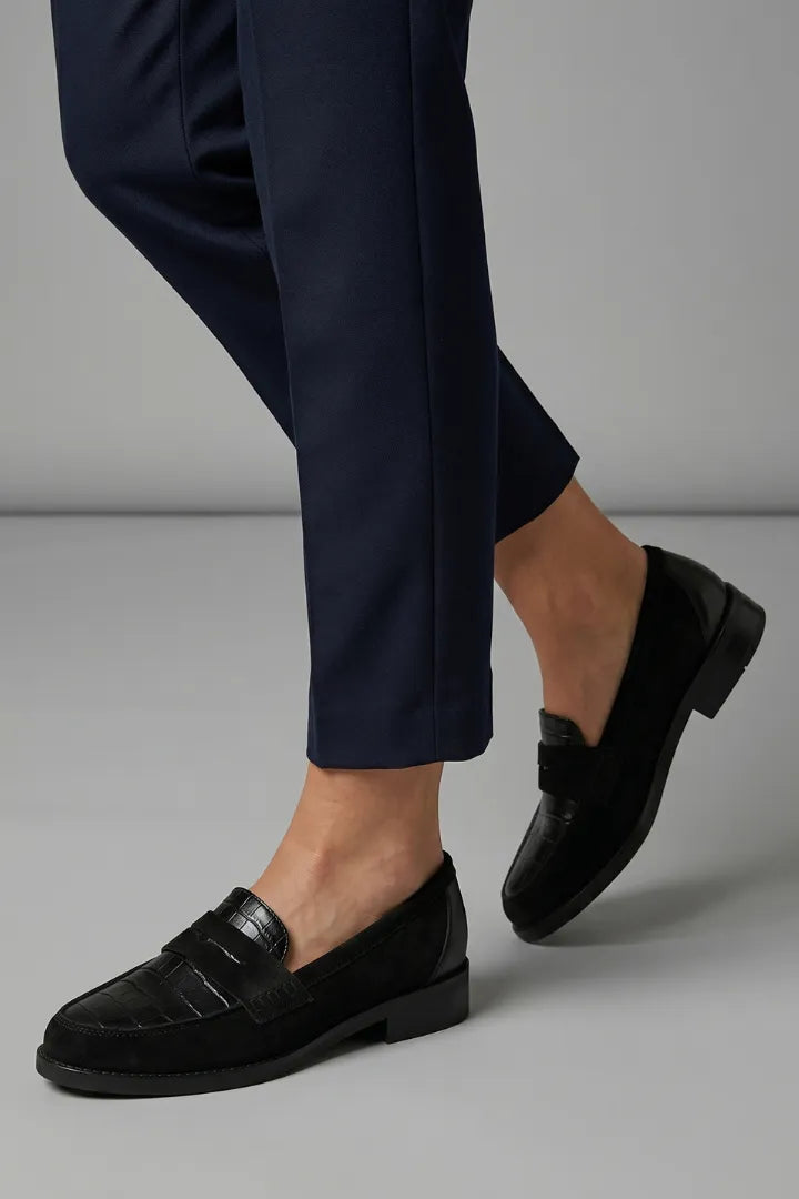 Miss | Loafers Dames Instap Ronde Neus Croc-Reliëf Platte Zool