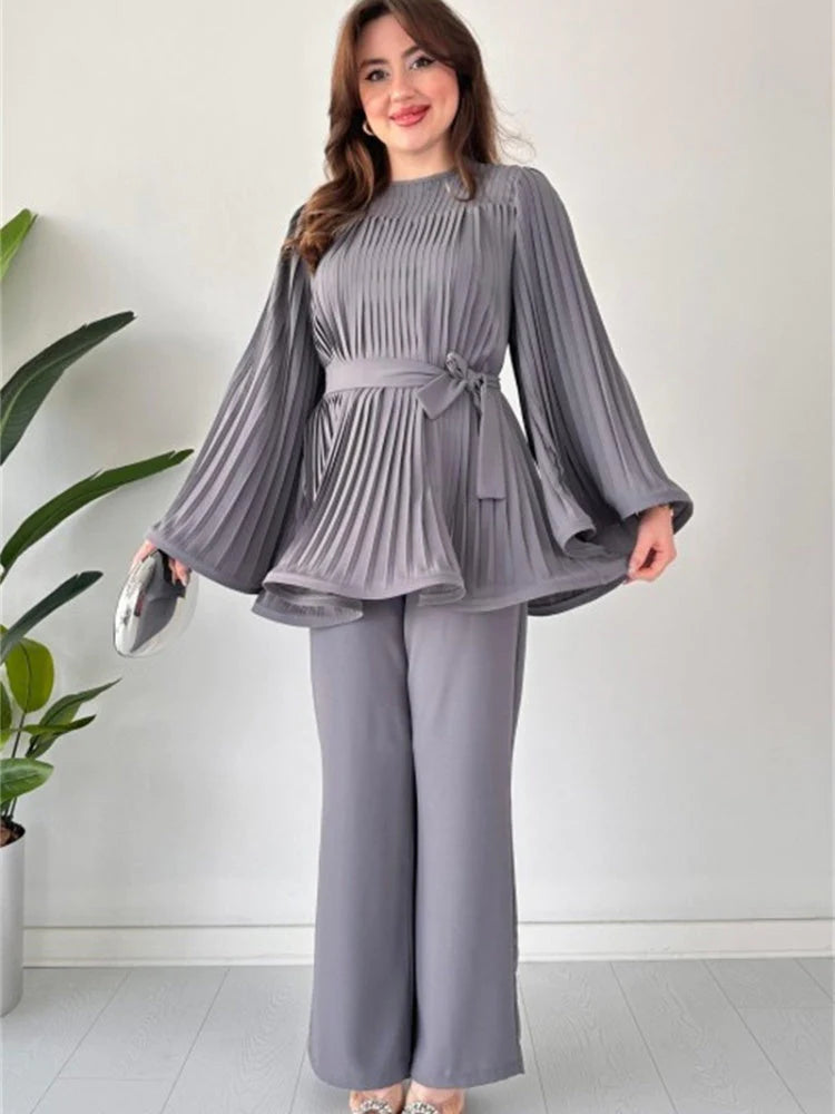 Miss | Tweedelige Set Dames Top + Flared Broek – Co-ord Set