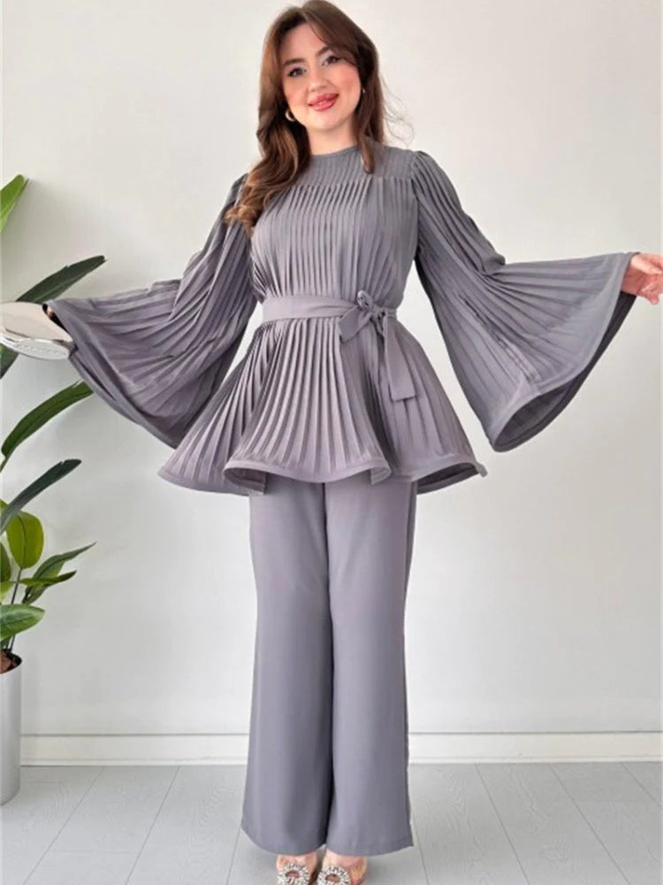 Miss | Tweedelige Set Dames Top + Flared Broek – Co-ord Set