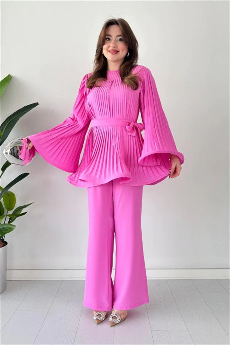 Miss | Tweedelige Set Dames Top + Flared Broek – Co-ord Set