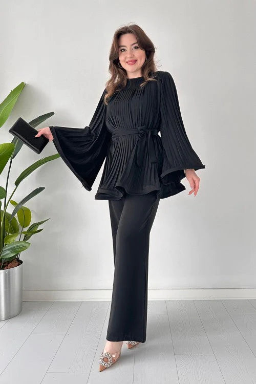 Miss | Tweedelige Set Dames Top + Flared Broek – Co-ord Set