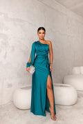 Miss | Jurk Dames Maxi Asymmetrisch Elegant - Satijn