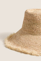Zomerse Hoed Beige Gevlochten Stro - Miss Madera MIS-150280