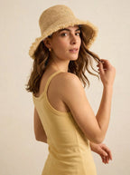 Zomerse Hoed Beige Gevlochten Stro - Miss Madera MIS-150280