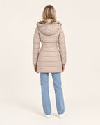 Miss Madera winterjas gewatteerd beige - achterkant